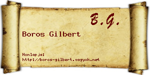 Boros Gilbert névjegykártya
