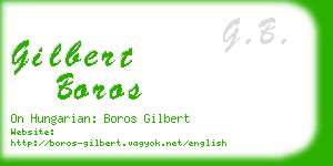 gilbert boros business card